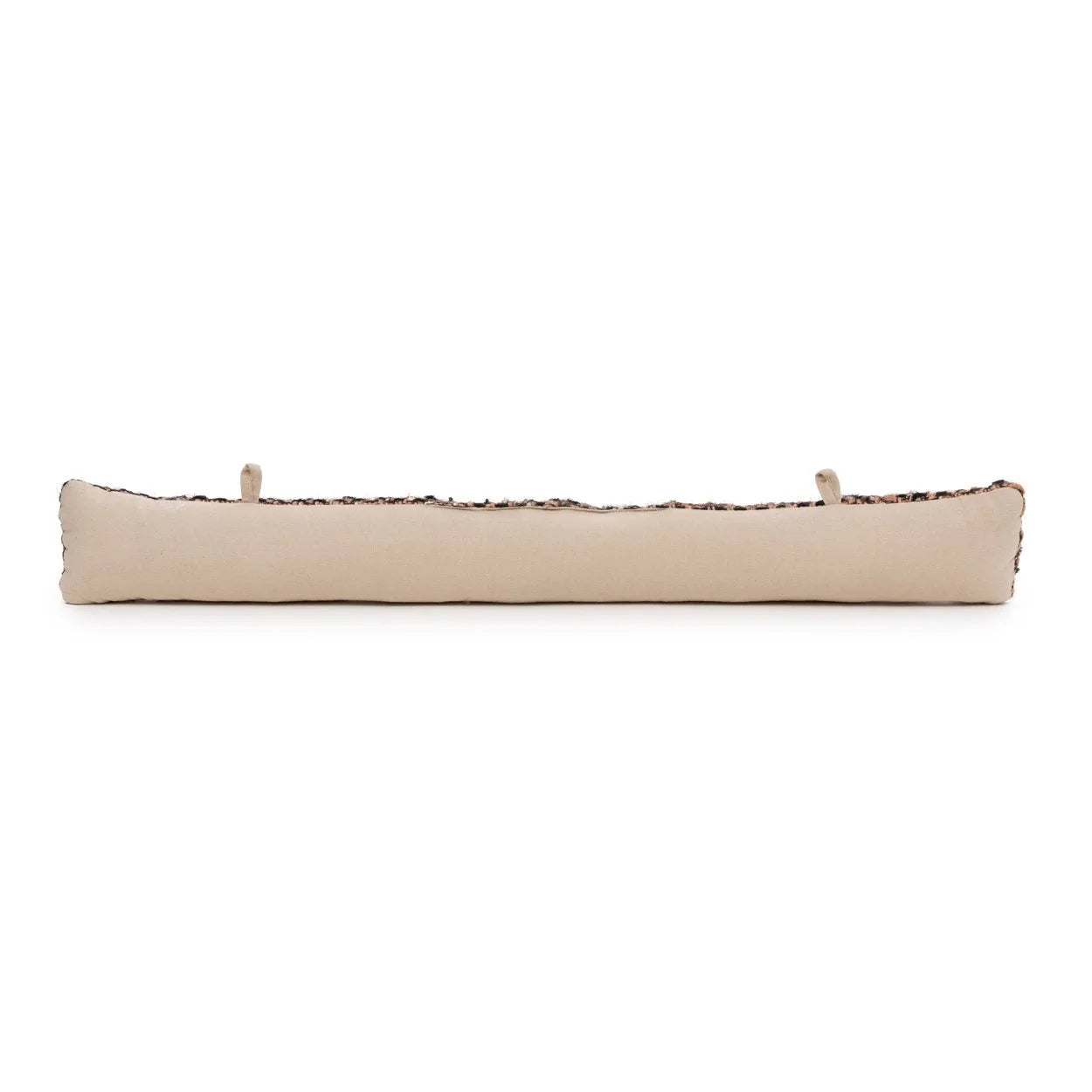 Boudin de porte en coton tressé noir et beige, 80x10 cm, avec passants