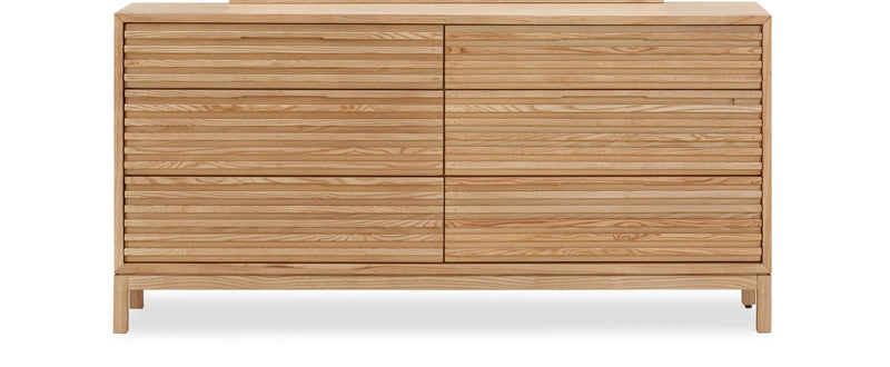 Buffet en bois clair japandi minimaliste pour chambre – 173x46 cm