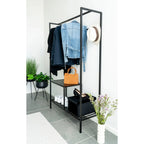 Étagère en métal noir lisse pour vestes, chapeau et accessoires, lot de 2, H46 cm