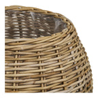 Set de 2 cache-pots ronds en rotin tressé naturel avec doublure imperméable