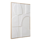 Cadre blanc relief géométrique 60x90 cm en bois clair