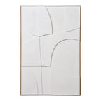 Cadre blanc relief géométrique 60x90 cm en bois clair