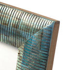 Cadre photo bohème os turquoise texturé teal bronze 17x17 cm