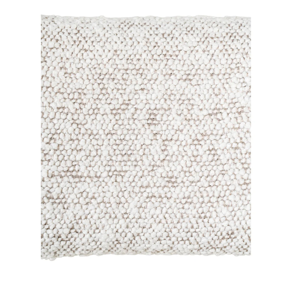 Couverture jetée bouclée blanche cassée texturée et moelleuse