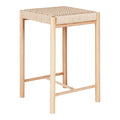 Chaise de comptoir en bois et rotin naturel 66,5 cm