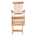 Chaise longue en teck clair pliable, dossier réglable, 150x60 cm