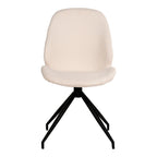 Chaise bouclée crème pieds noirs métal set de 2