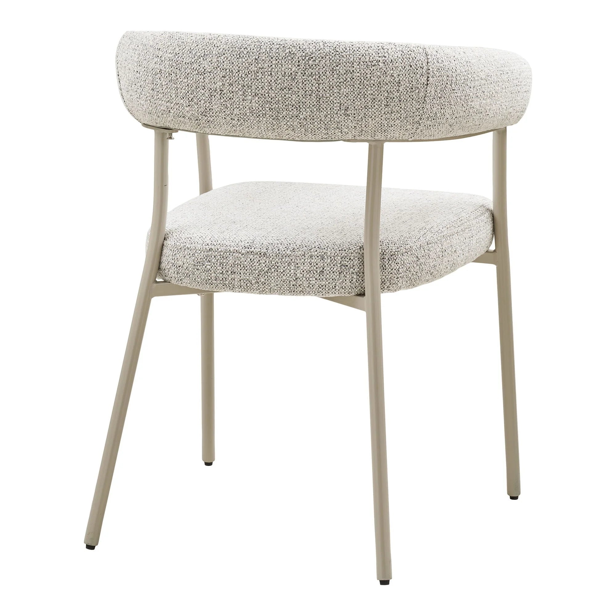 Chaise salle à manger en tissu bouclé sable avec accoudoirs, lot de 2