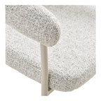 Paire de chaises salle à manger en tissu bouclé sable avec accoudoirs