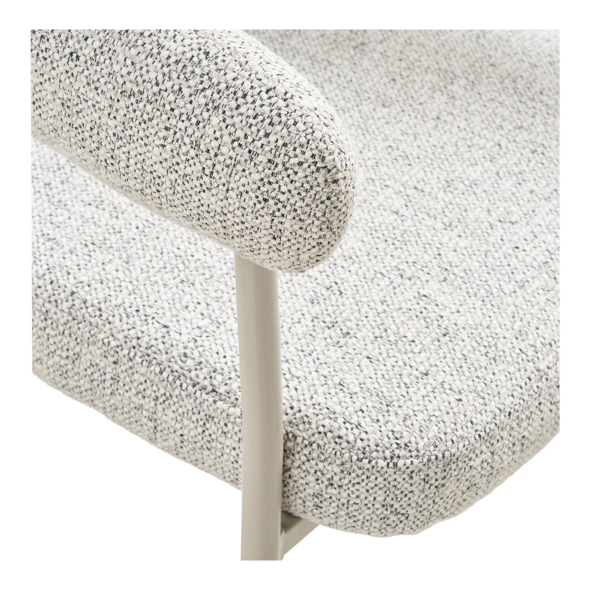 Paire de chaises salle à manger en tissu bouclé sable avec accoudoirs