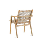 Chaise en teck recyclé avec accoudoirs – Naturel – 54x52 cm