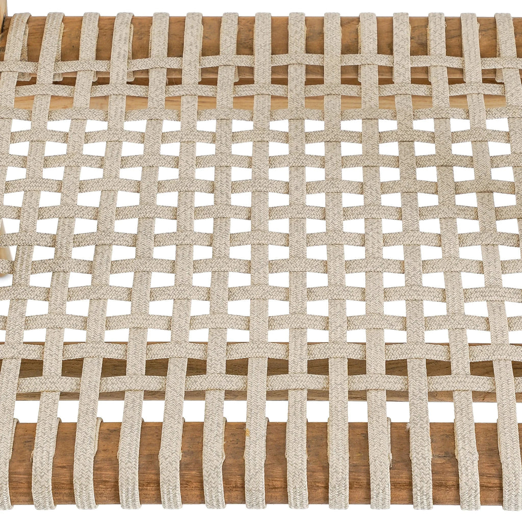 Chaise en teck recyclé avec accoudoirs – Naturel – 54x52 cm