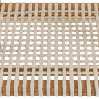 Chaise en teck recyclé avec accoudoirs – Naturel – 54x52 cm