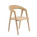 Chaise en teck recyclé naturel, dossier courbé, design minimaliste