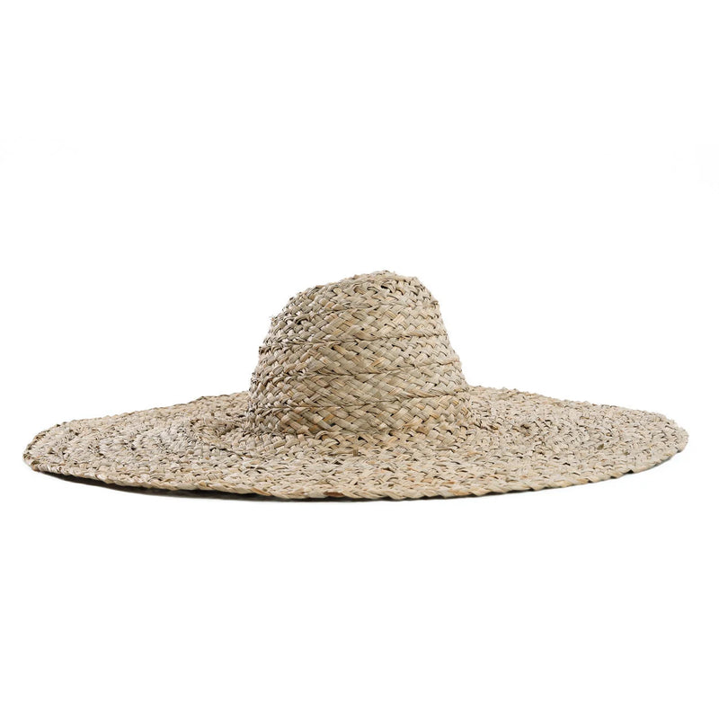 Chapeau de paille en jacinthe d'eau naturel bord XXL souple