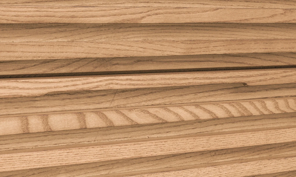 Commelle minimaliste bois clair chambre, planches bois clair grain naturel