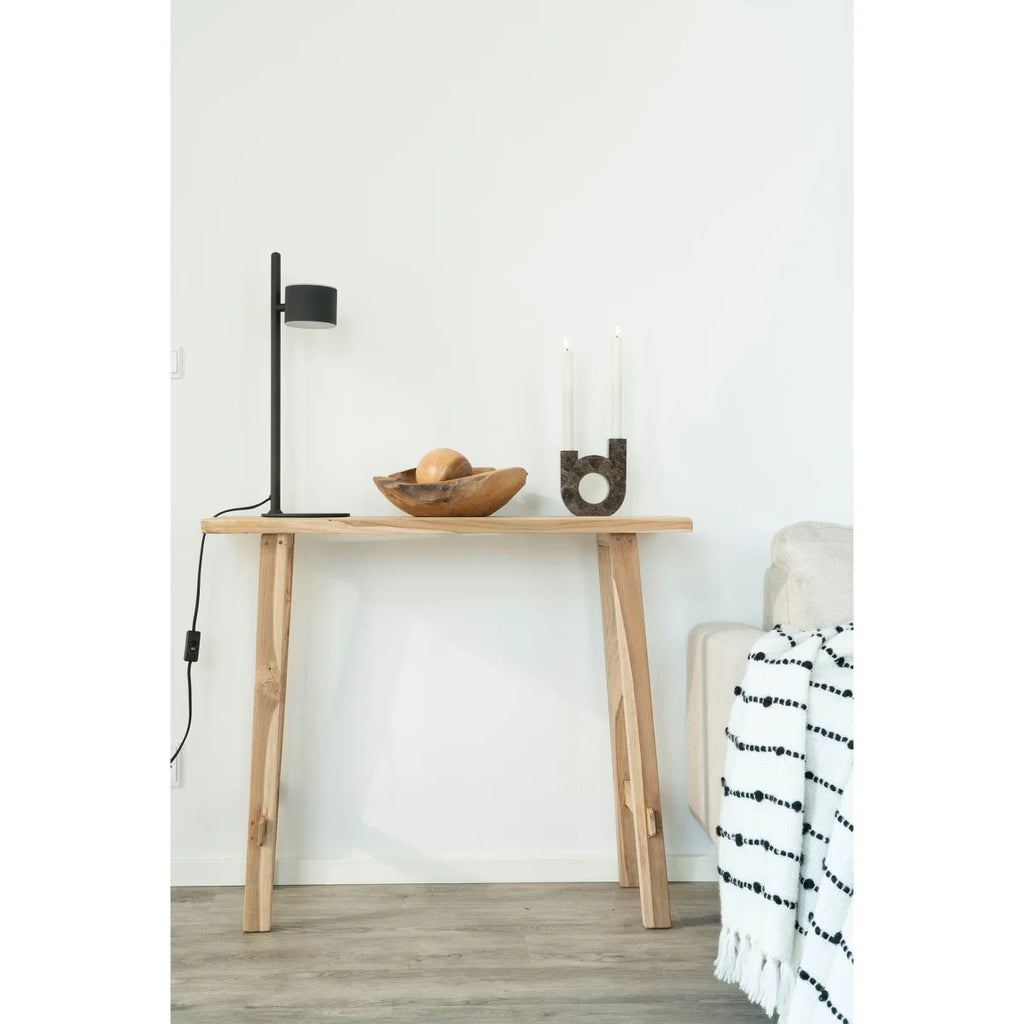 Console en bois de teck naturel minimaliste 90x40 cm