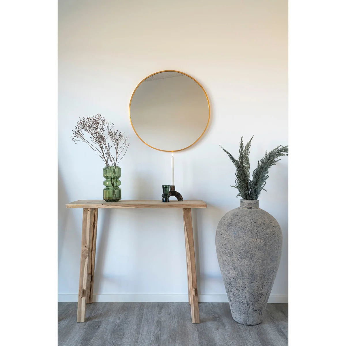 Console en bois de teck naturel rustique 90x40 cm