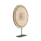 Coquillage décoratif en cauris blanc naturel sur socle, H40 cm