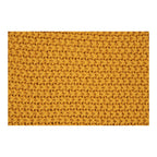 Coussin décoratif carré ocre texturé en coton recyclé tricoté