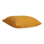 Coussin décoratif carré ocre texturé en coton recyclé à motif côtelé