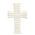 Croix murale décorative en coquillages blancs avec coquillages blancs pour décoration murale