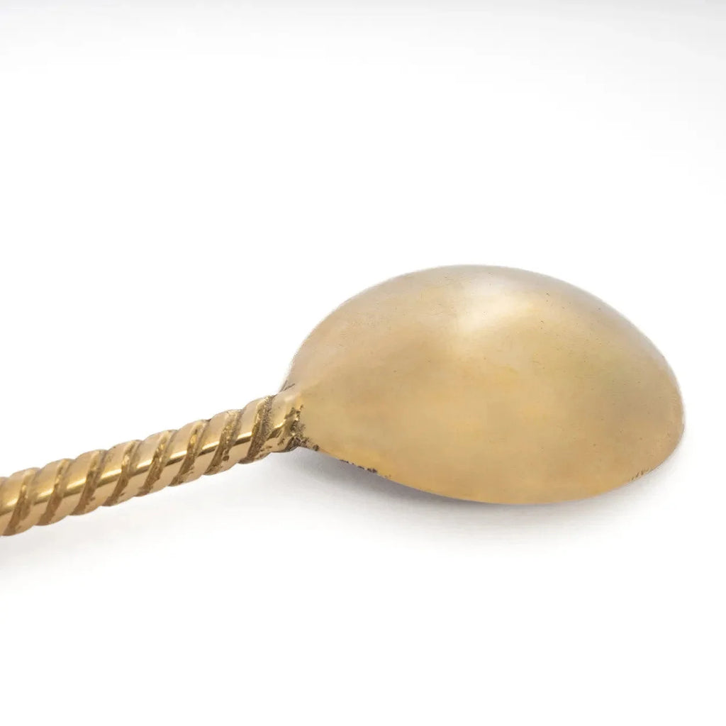 Cuillère à salade en laiton palmier – Finition dorée