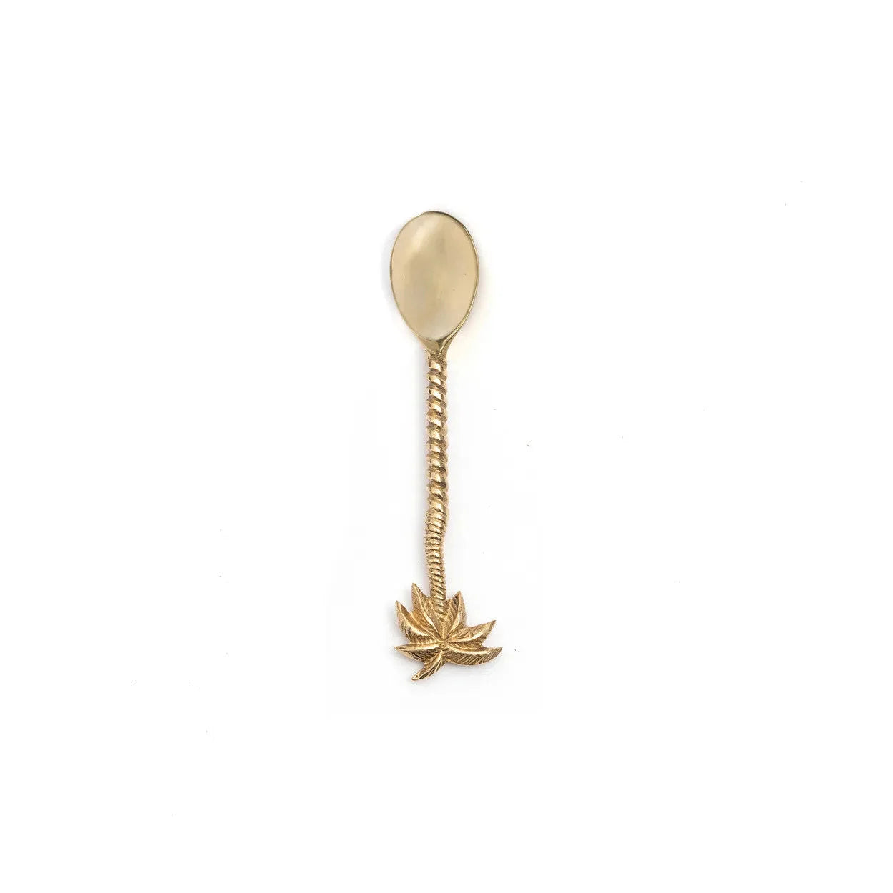 Cuillère à thé en laiton palmier – Finition dorée