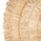 Raffia naturel en fringe ou thatch pour décoration murale ronde en sisal naturel
