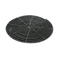 Dessous de verre rond en perles noires motif spirale, napperon circulaire élégant