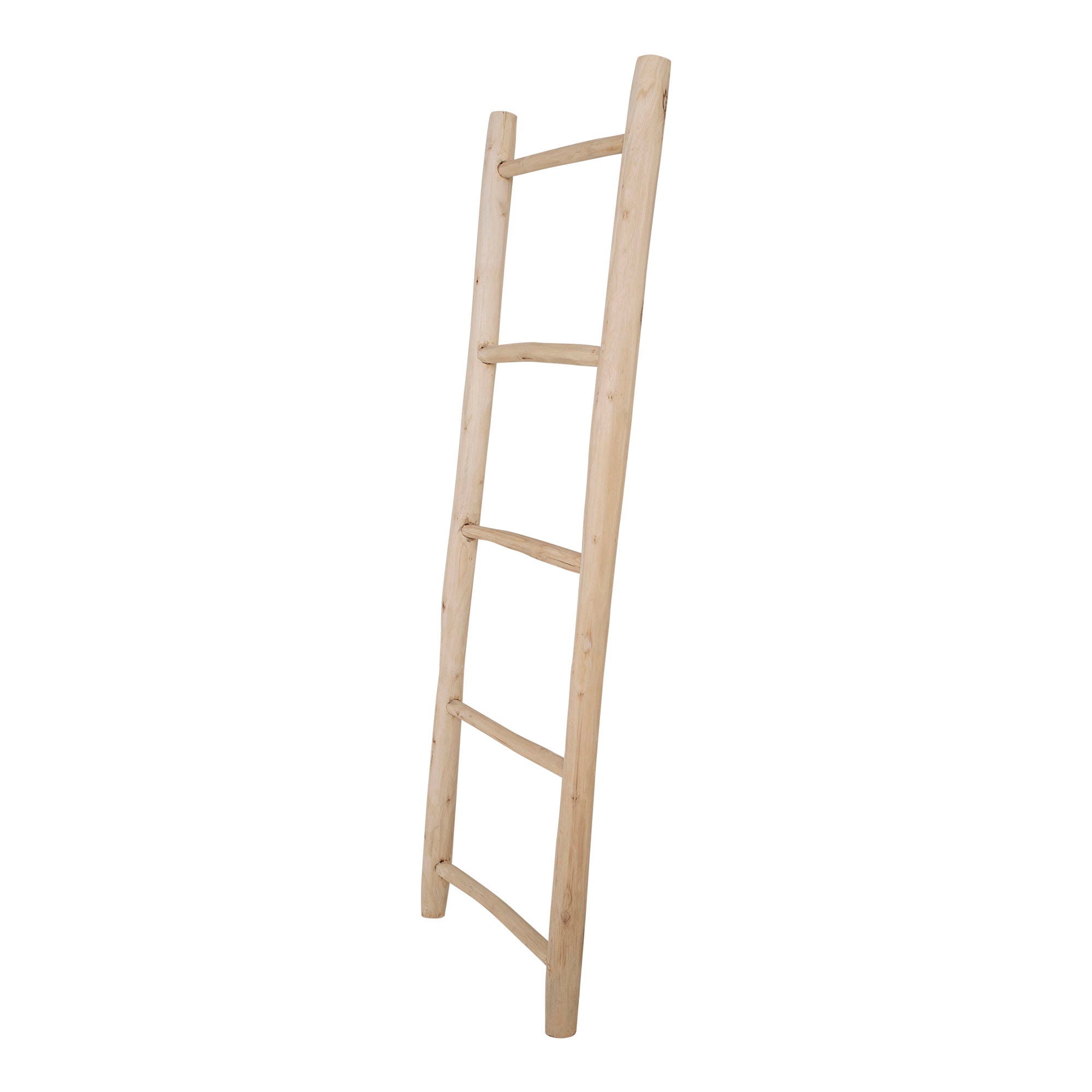 Échelle décorative en bois de teck naturel rustique 50x150 cm