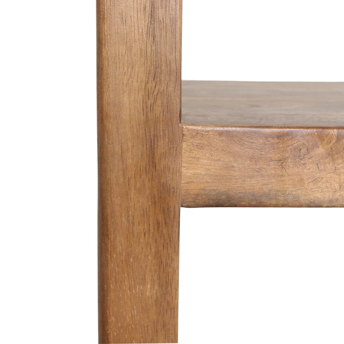 Pied de chaise en bois de manguier brun au grain lisse et chaleureux