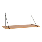 Étagère murale bois clair et métal noir rectangulaire 80x29 cm