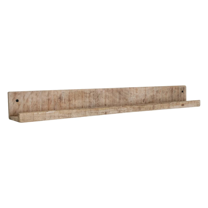 Étagère murale en bois de manguier naturel pour cadres et livres – 75x8 cm