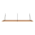Étagère murale suspendue en bois naturel et métal noir 120x29 cm