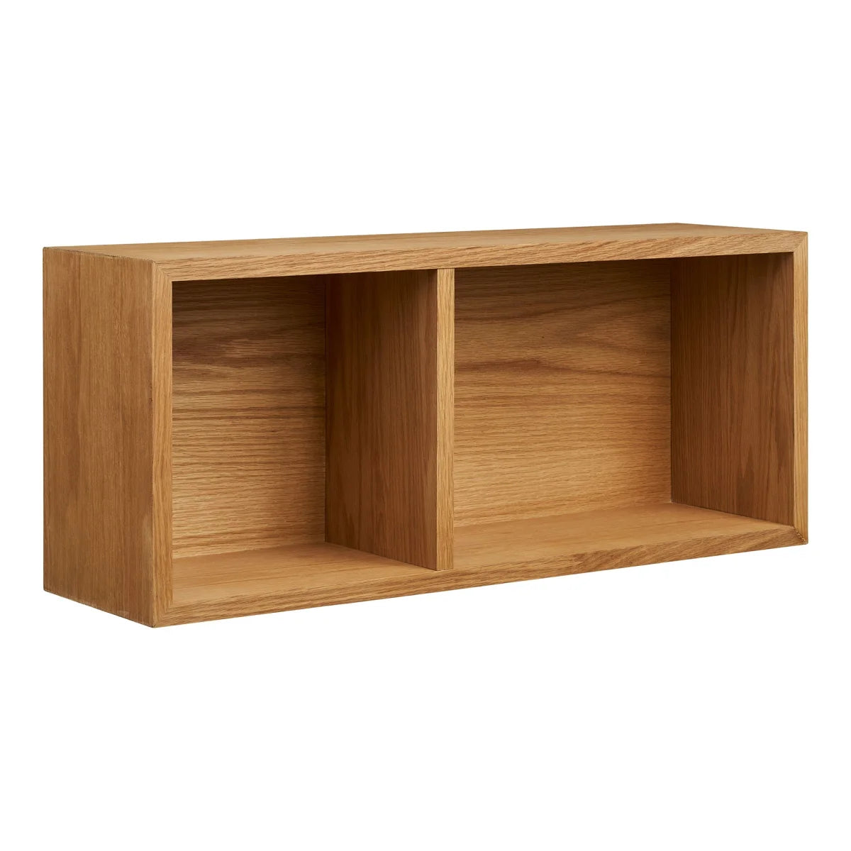 Étagère murale en bois de chêne clair avec deux niches égales, 71x20 cm