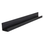 Étagère murale bois noir industriel 75x8 cm avec poutre U-channel métal noir