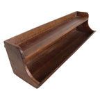 Étagère murale en bois recyclé brun à deux niveaux, forme galbée, 80x22 cm