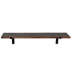 Étagère murale bois recyclé brun 80x18 cm avec étagère bois brun foncé et supports métal noir