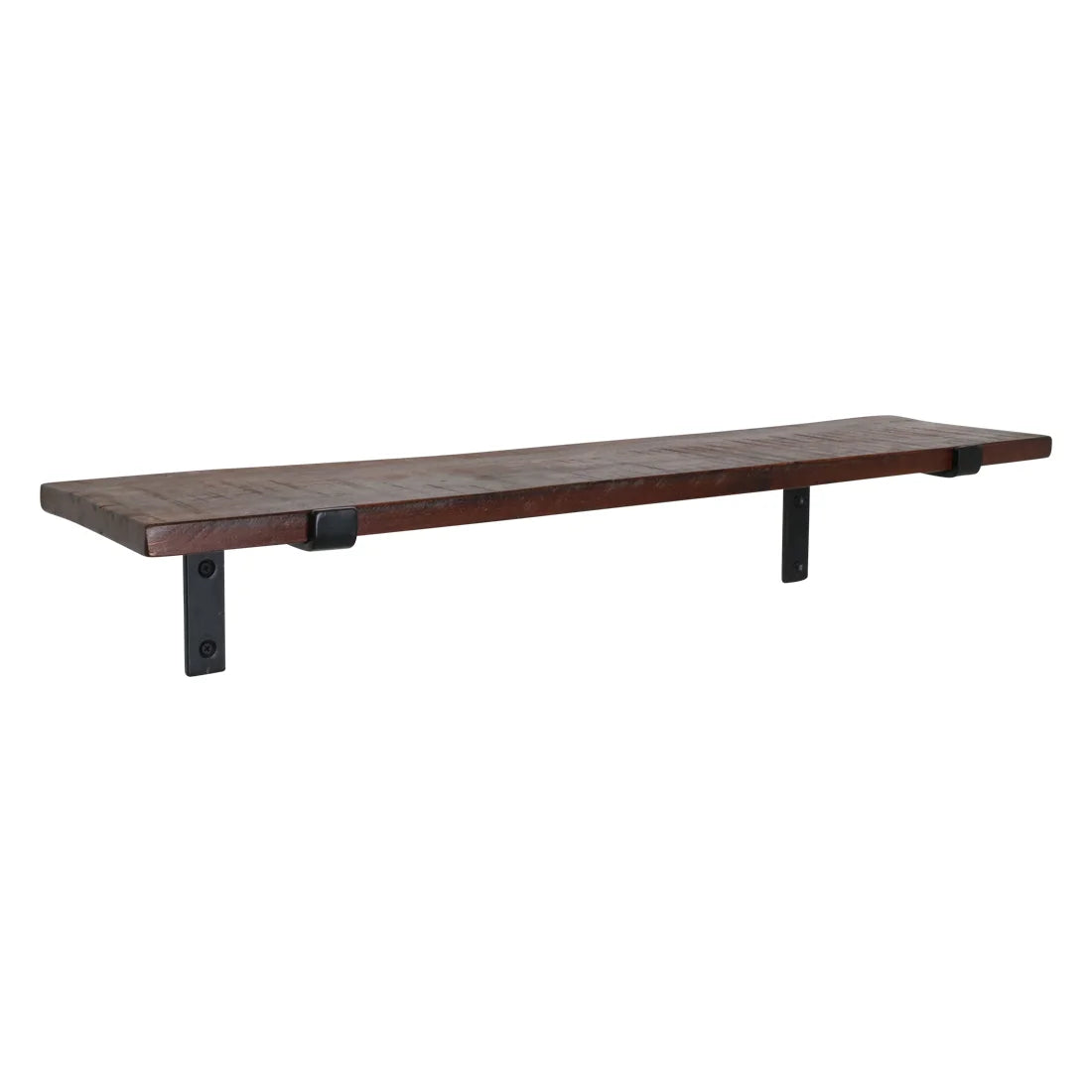 Étagère murale bois recyclé brun industriel 80x18 cm avec étagère bois rustique