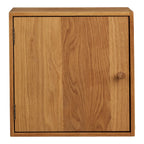 Étagère murale en chêne naturel 30x30 cm avec porte battante