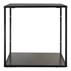Étagère murale cube métal noir bois texturé 36x36x36 cm