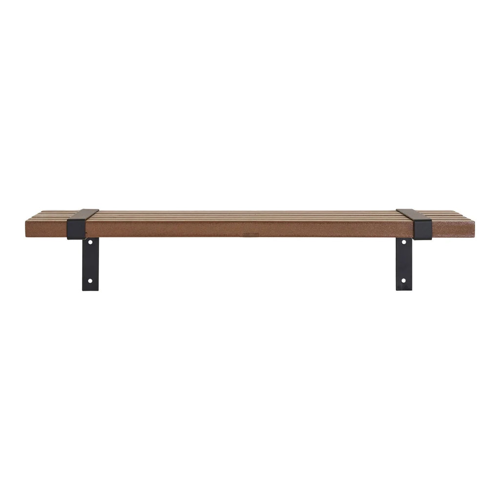 Étagère murale en frêne et métal noir 50x15 cm avec supports en métal noir