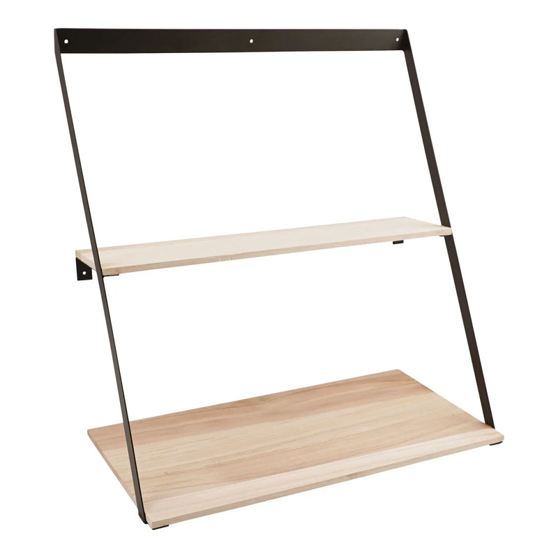 Étagère murale en pin et acier naturel 50x21 cm