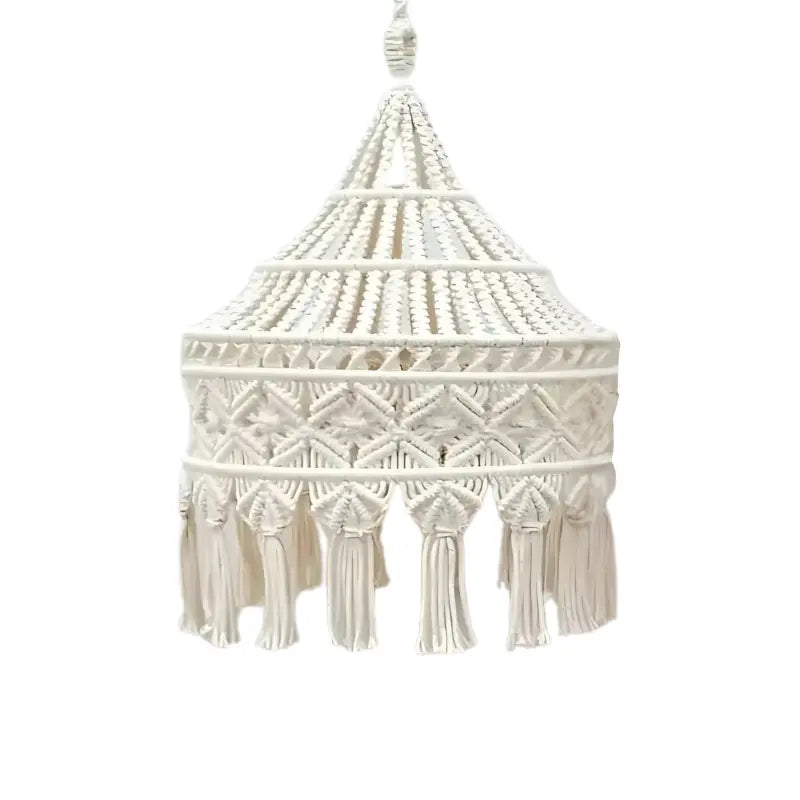 Grand abat-jour en macramé