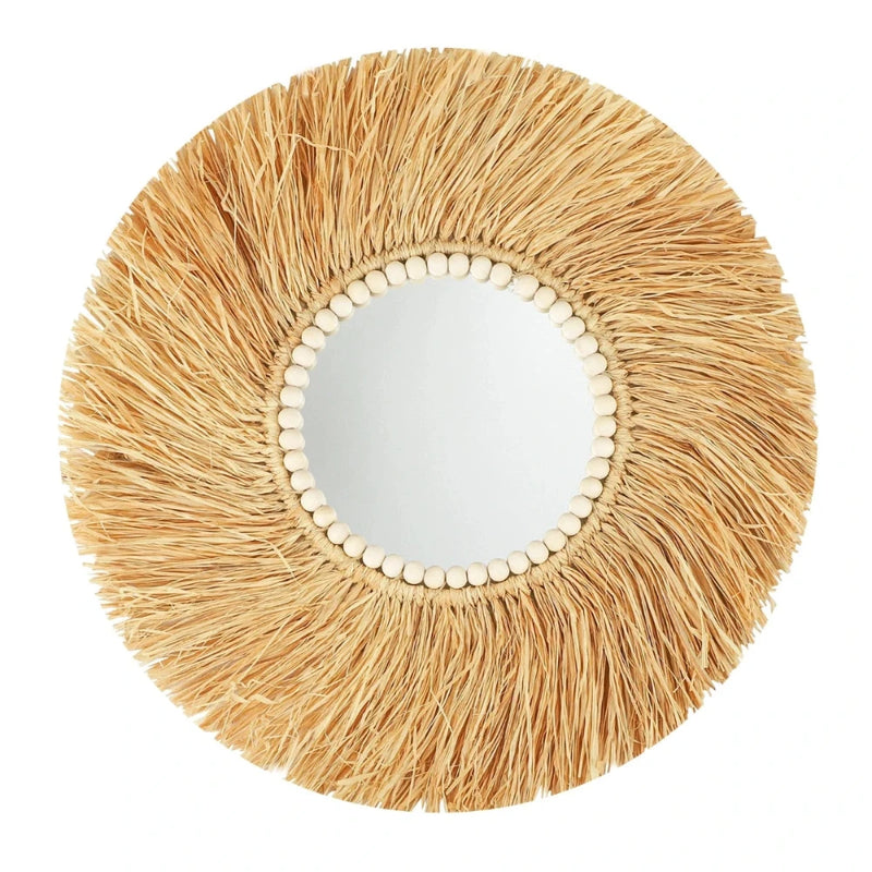 Grand miroir raphia