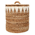 Grand panier à linge en feuille de bananier tressée 55 cm