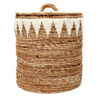 Grand panier à linge en feuille de bananier tressée 55 cm