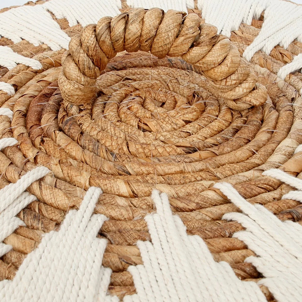 Grand panier à linge en feuille de bananier tressée 55 cm