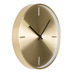 Horloge murale en métal doré brossé Ø30 cm avec aiguilles noires